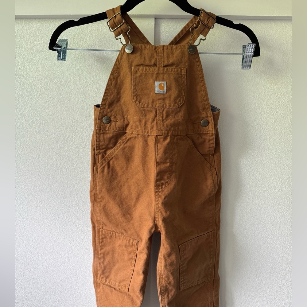 Carhartt Toddler Kids Brown/Tan Overalls Snowsuit Lined 2T